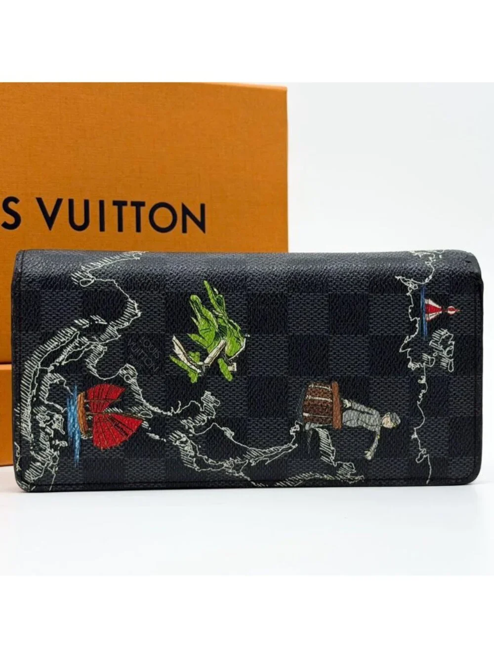 Louis Vuitton Limited Portefeuille Brazza Map Damier Bifold Wallet